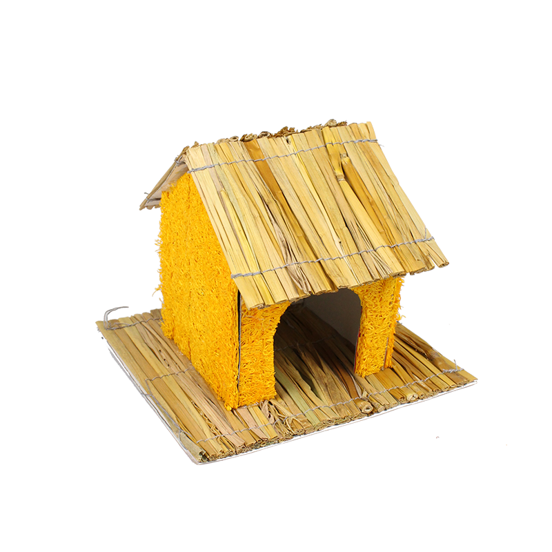 Loofah and  straw Hamster house