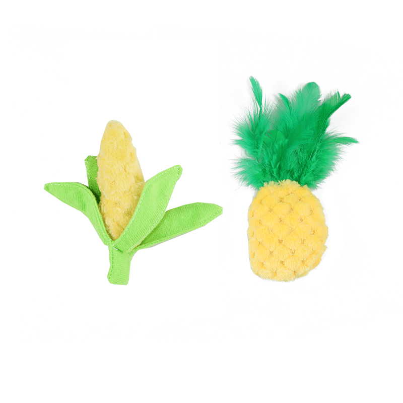 Pineapple & Banana Cat Toys with Catnip 2PK 