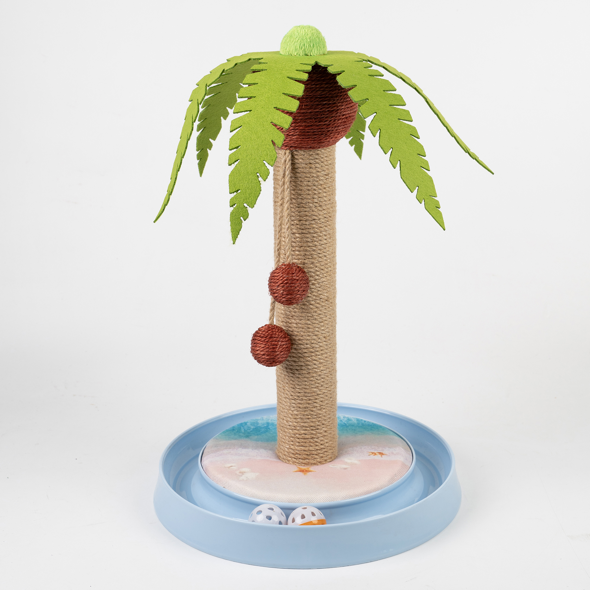 Coconut Tree Cat Scratching Post with Cat Turntable